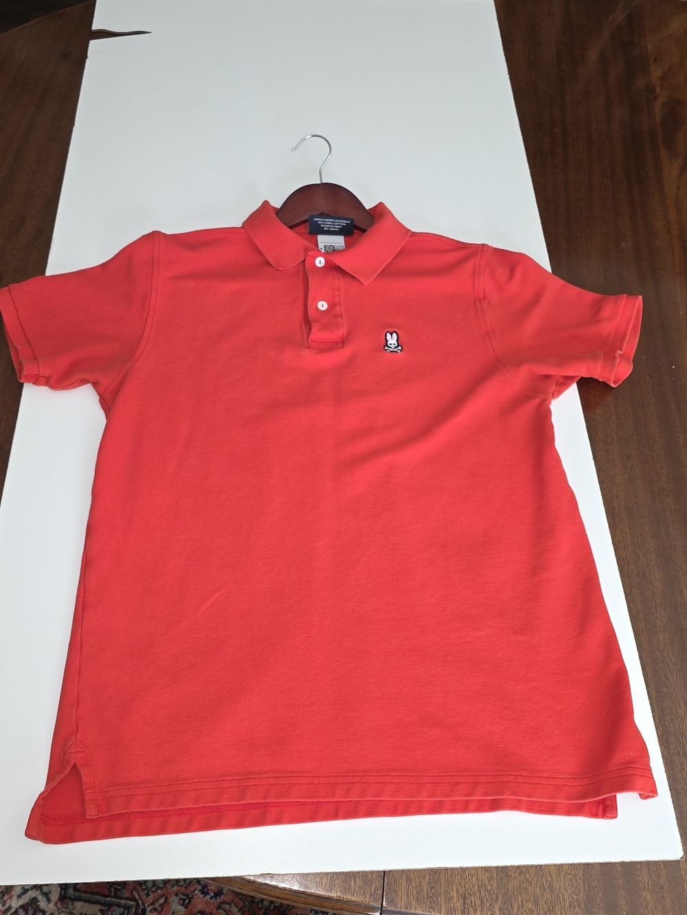 Psycho Bunny Orange Short-Sleeve Polo Shirt 100% Pima Cotton Size 6 XL RN125028